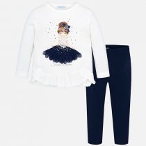 Completo leggings e maglietta petali bambina Art 4709