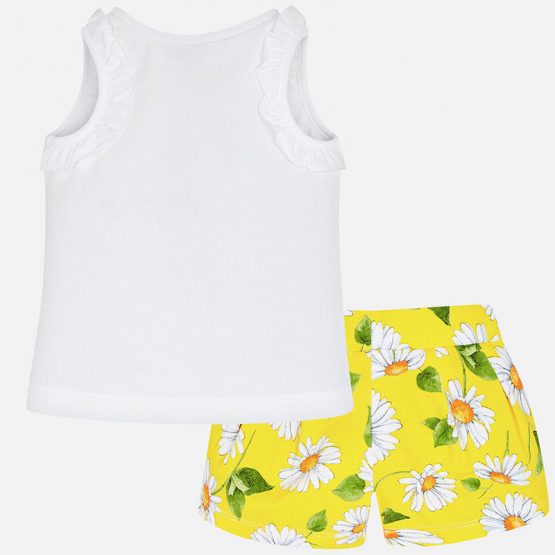 Completo maglietta e shorts fiori bambina