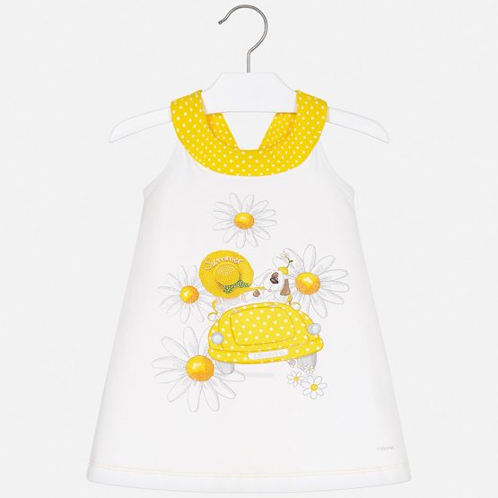 Vestito spalla con fiocco bambina
