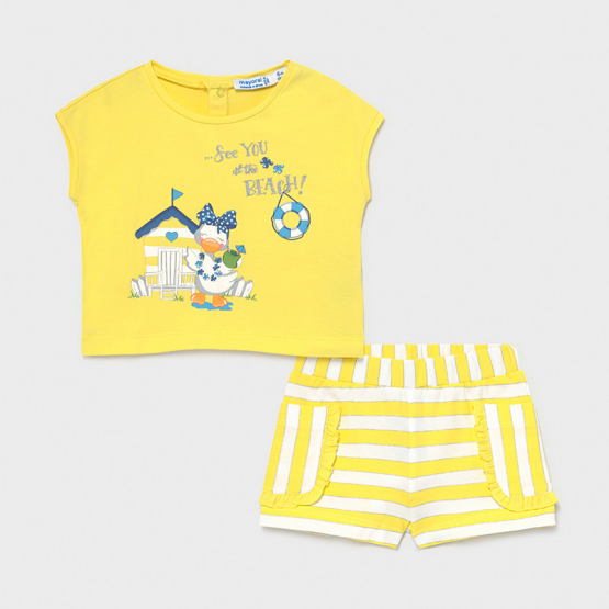 Completo shorts righe bimba Art 1229