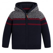 Maglione Bambino Cotone Mayoral Blu con Cappuccio – Giacchino Jacquard