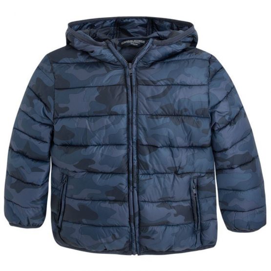 Giubbotto Bambino 3-9 Anni Blu Camouflage con Cappuccio
