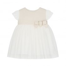 Abito bimba avorio in tulle con fiocco – COD 1096