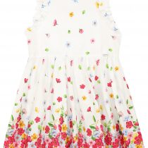 Abito bimba bianco a fiori con rouches – COD 3951E
