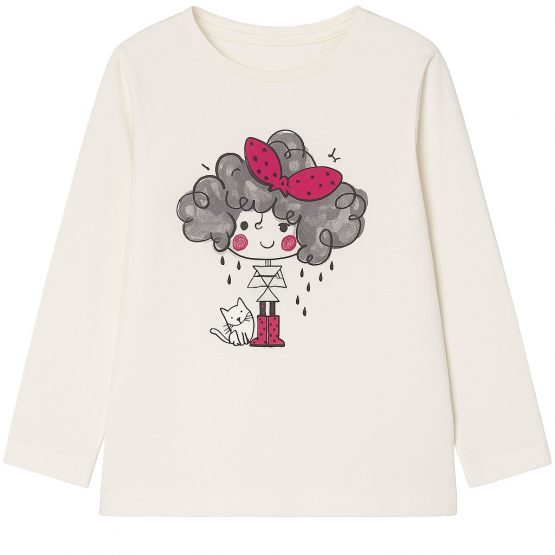 Maglia bimba manica lunga con stampa gattino – COD 4035